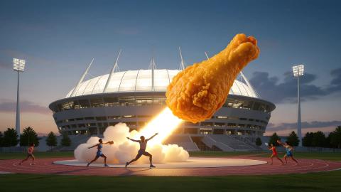 Olympics Introduces Fried Chicken Shot Put, No Room for 'Oil' Mistakes