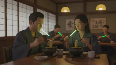Smart Chopsticks Issue Arrest Notices for Illegal Slurping Sounds - Style 11