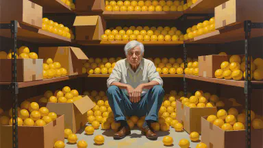 National Senior Federation Unifies Retirement Funds as 'Physical Lemon Payment'; Pension Offices Enveloped in Citrus Aroma - Style 5