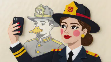 All "Duck Faces" Were Remote-Controlled from Space. Firefighters May Have Unconsciously Inherited "Reception Pose" - Style 3
