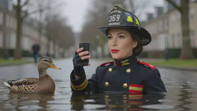 All "Duck Faces" Were Remote-Controlled from Space. Firefighters May Have Unconsciously Inherited "Reception Pose" - Style 6