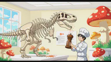 Tyrannosaurus Rex Was Actually a Giant Shimeji Mushroom. Possibility Emerges That Oyakodon on Dining Tables Was 'Real Parent and Child' - Style 1