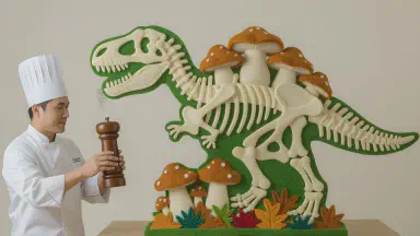 Tyrannosaurus Rex Was Actually a Giant Shimeji Mushroom. Possibility Emerges That Oyakodon on Dining Tables Was 'Real Parent and Child' - Style 3