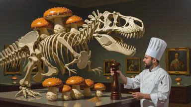 Tyrannosaurus Rex Was Actually a Giant Shimeji Mushroom. Possibility Emerges That Oyakodon on Dining Tables Was 'Real Parent and Child' - Style 5