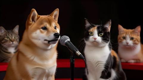 保護動物リアリティショー、派閥抗争が激化。柴犬、インタビューで「あの三毛猫のスパイ行為は許せない」と涙。