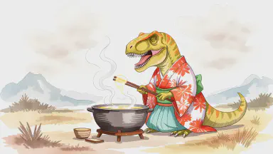 Cretaceous Period T-REX Discovered as 'Hot Pot Commissioner': Demanding 'Chrysanthemum Greens Go Last,' Time Exploration Team Returns Immediately Due to Awkwardness - Style 5