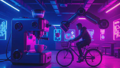 Latest AI Barista Powered by "Pedaling Humans", CEO Calls it "Ultimate Organic Energy" - Style 1