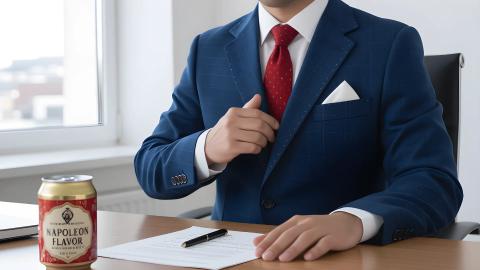 飲む偉人「ナポレオン缶」、副作用は「無意識にジャケットへ手を突っ込む」だけ。消費者団体が景品表示法違反を指摘。