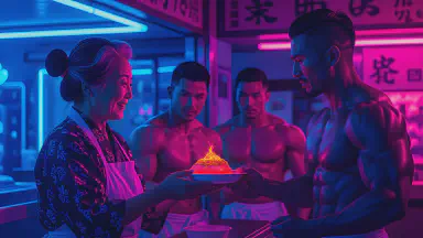 Grandma's Spicy Ohagi Causes Illegal Muscle Growth; Bodybuilding World Trembles as Sweet Shop Owner Becomes Wanted 'Muscle Trafficker' - Style 3