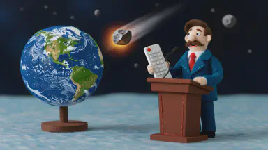 "Space Fan" Solution for Air Pollution: Government Allocates Entire National Budget to Remote Control Asteroids - Style 2