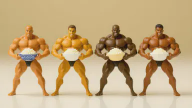 Bodybuilders Ditch Protein Shakers for Wooden Rice Tubs. New Trend: "Chestnut Rice Bulk-Up" Born - Style 3
