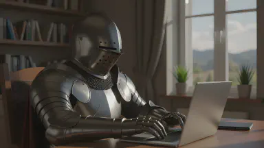 New Ordinance Mandates 'Armor Wearing' for Online Debates to Combat Flame Wars. Wi-Fi Blockage Forces Physical Termination of Discussions - Style 3