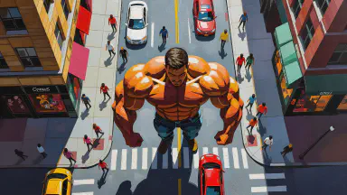 Scientists Announce "The Secret to Longevity is in Your Right Arm." All of Humanity Becomes Popeye, Can No Longer Fit Through Doors - Style 3