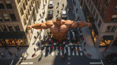 Scientists Announce "The Secret to Longevity is in Your Right Arm." All of Humanity Becomes Popeye, Can No Longer Fit Through Doors - Style 4