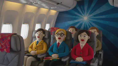 Passenger Aircraft Designed by Master Director: Theme Song Blasts at Takeoff, Emergency Exits Appear Only After End Credits - Style 2