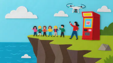 "Likes" Worth Your Life: Government Turns Dangerous Cliffs into Gacha-Based Photo Spots. Grand Prize: "Immediate Drone Rescue" - Style 2