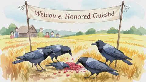 カラスを「賓客」として招待した村、収穫ゼロで食糧難に。カラスからの”支援物資”で冬を越す。
