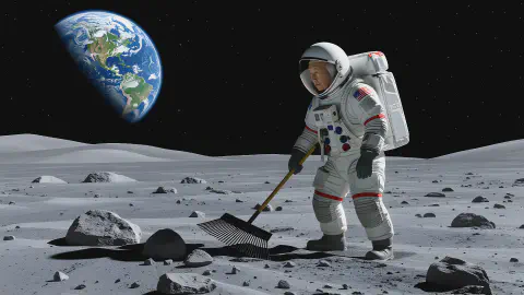 月面枯山水、まさかの低評価レビュー。「石の配置に哲学がない」と酷評され、庭師を緊急射出