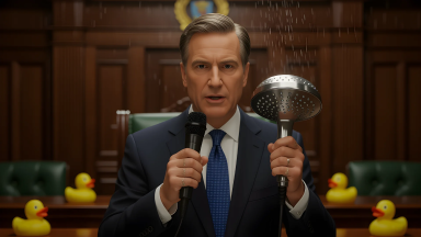 「浴室熱唱法」成立、首相がシャワーヘッド型マイクで所信表明 - Main Image