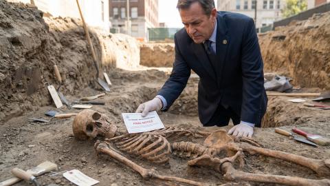 「故人にも納税の義務」市、出土した人骨に3000年分の滞納請求書を送付