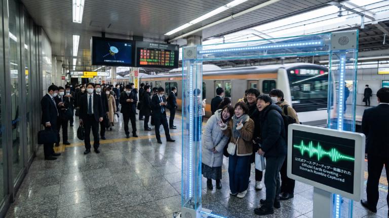 Station Photo Spot Launches 'Stomach Rumble' Collection: Rush Hour Commutes Become Official Earth Greeting