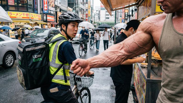Shock in the Selfie Community: 'Class 1 Tank Top License' Revoked due to Shiny Biceps Blinding Oncoming Traffic