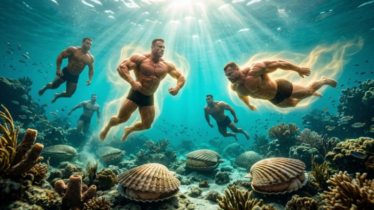 Fishing Co-op Sinks Bodybuilders in Ocean to Extract "Broth." Scallops Pump Up and Destroy Nets
