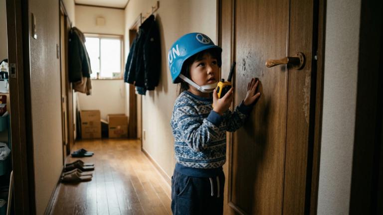チョコ消失でリビングが紛争地帯化。関与疑われる夫はトイレに籠城、国連（5歳）が安否確認へ