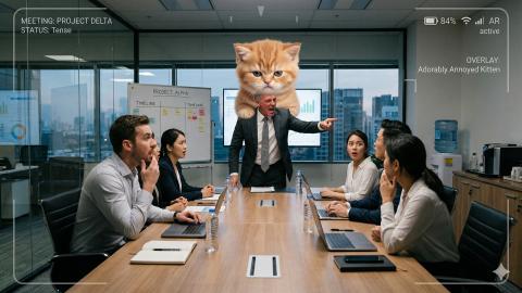 上司の「子猫化」AR、ついに違法化。癒やし目的の“わざと怒られるテロ”多発で