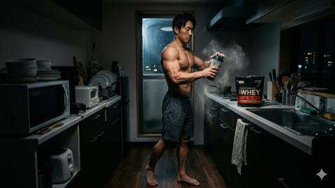プロテイン泥棒、DNA鑑定で「自分」と判明。筋肉分解を恐れるあまり深夜に無意識シェイク