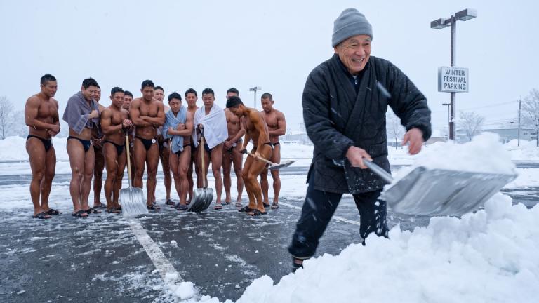 Blizzard Traps Bodybuilding Contest Outside Venue; Champion Decided by 'Snow Shoveling' as Olympic Hopefuls Suffer Crushing Defeat to Local Senior