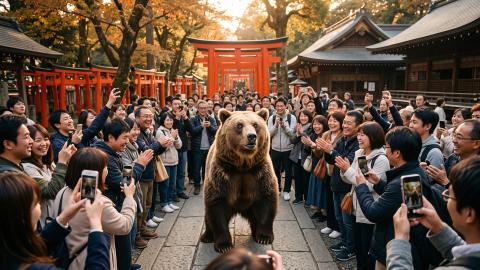 野生クマの咆哮を「神演出」と誤認、アンコール拍手にクマ側が引いて帰山